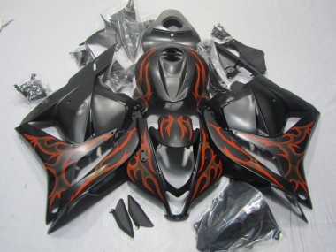 Noir Orange Flamme Carénage Moto Honda CBR 600 RR 09-12