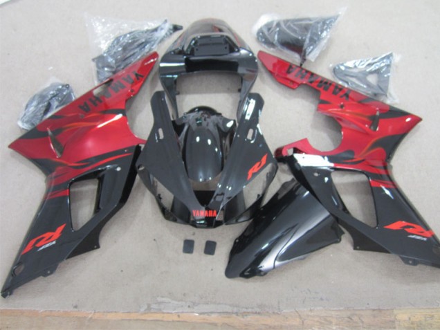 Noir Rouge Carénage Moto Yamaha R1 00-01 Noir Rouge Carénage Moto Yamaha R1 00-01