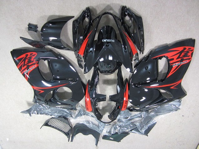 Noir Rouge Kit Carénages Motos Suzuki GSXR 1300 Hayabusa 08-19