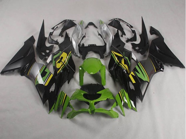Noir Vert Carénage Moto Kawasaki ZX6R 19-23 Noir Vert Carénage Moto Kawasaki ZX6R 19-23