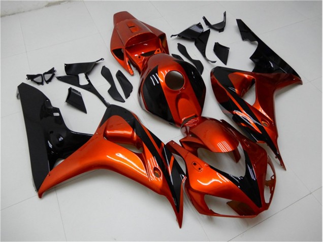 Orange Noir Carénage Moto Honda CBR 1000 RR 06-07 Orange Noir Carénage Moto Honda CBR 1000 RR 06-07