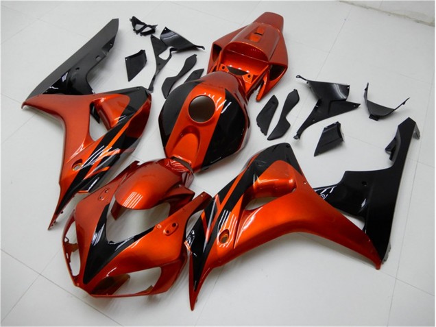 Orange Noir Carénage Moto Honda CBR 1000 RR 06-07 Orange Noir Carénage Moto Honda CBR 1000 RR 06-07