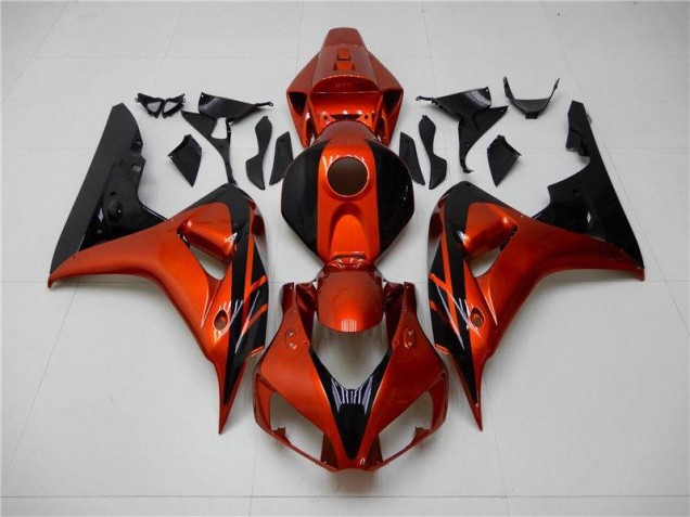 Orange Noir Carénage Moto Honda CBR 1000 RR 06-07 Orange Noir Carénage Moto Honda CBR 1000 RR 06-07
