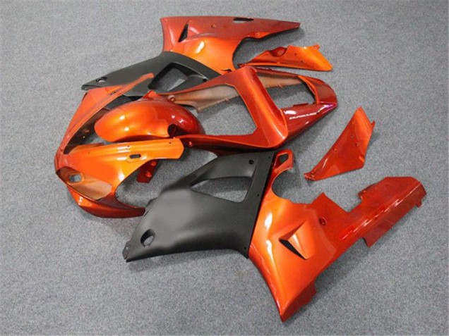 Orange Noir Carénage Moto Yamaha R1 00-01 Orange Noir Carénage Moto Yamaha R1 00-01