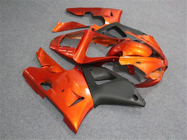 Orange Noir Carénage Moto Yamaha R1 00-01 Orange Noir Carénage Moto Yamaha R1 00-01