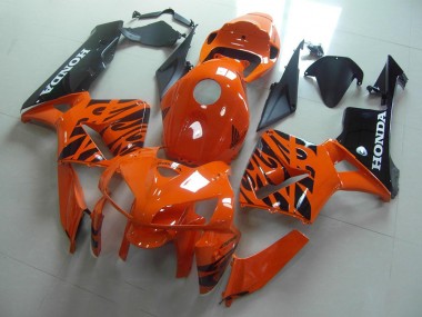 Orange Noir Flamme Carénage Moto Honda CBR 600 RR 05-06