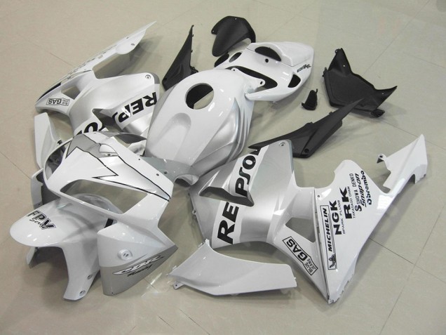 Repsol Blanc Argent Carénage Moto Honda CBR 600 RR 05-06 Repsol Blanc Argent Carénage Moto Honda CBR 600 RR 05-06