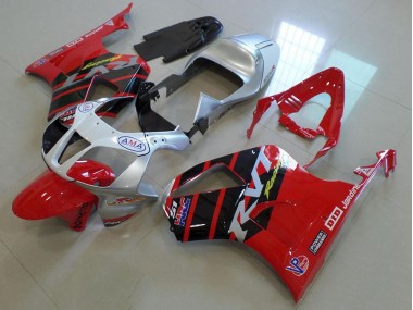 Rouge Argent Carénage Moto Honda VTR 1000 00-06