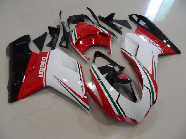 Rouge Blanc Carénages Moto Ducati 848 1098 1198 07-14 Rouge Blanc Carénages Moto Ducati 848 1098 1198 07-14