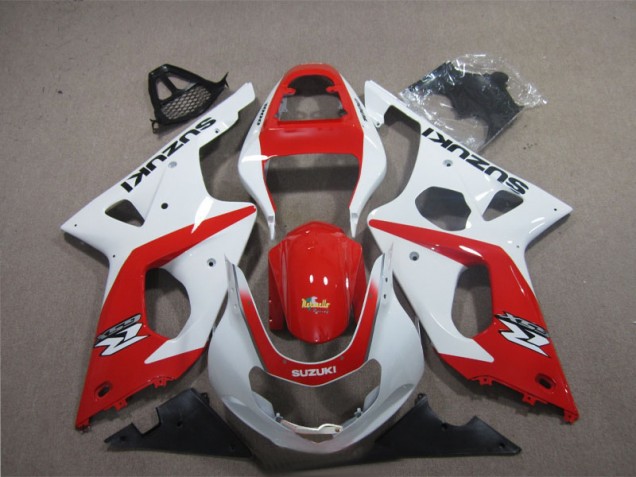 Rouge Blanc Carénages Moto Suzuki GSXR 1000 K3 03-04 Rouge Blanc Carénages Moto Suzuki GSXR 1000 K3 03-04