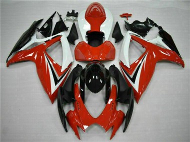 Rouge Blanc Carénages Moto Suzuki GSXR 600 / 750 K6 06-07