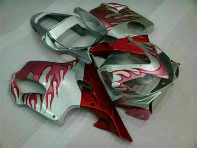 Rouge Flamme Argent Carénage Moto Honda CBR 600 F4i 01-03 Rouge Flamme Argent Carénage Moto Honda CBR 600 F4i 01-03