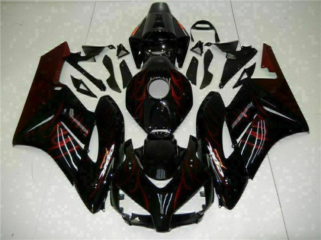 Rouge Flamme Noir Carénage Moto Honda CBR 1000 RR 04-05 Rouge Flamme Noir Carénage Moto Honda CBR 1000 RR 04-05