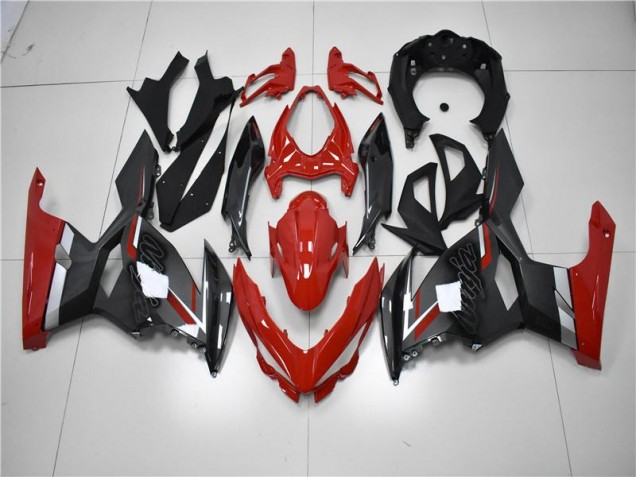 Rouge Noir Carénage Moto Kawasaki EX400 18-23 Rouge Noir Carénage Moto Kawasaki EX400 18-23
