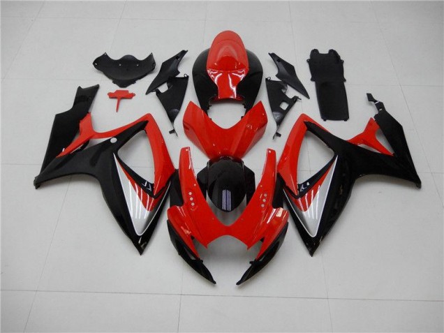 Rouge Noir Kit Carénages Motos Suzuki GSXR 600 / 750 K6 06-07 Rouge Noir Kit Carénages Motos Suzuki GSXR 600 / 750 K6 06-07