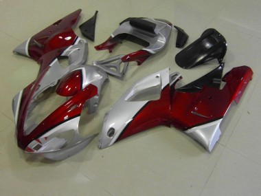 Rouge et Argent Carénage Moto Yamaha R1 00-01