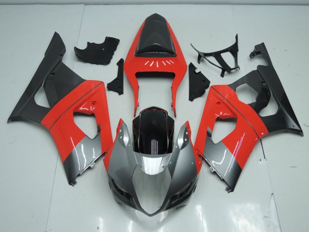 Rouge et Gris Carénage Moto Suzuki GSXR 1000 K3 03-04 Rouge et Gris Carénage Moto Suzuki GSXR 1000 K3 03-04