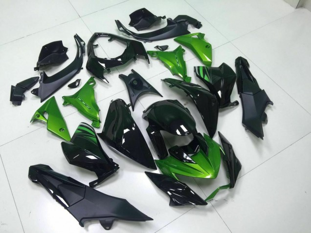 Vert Noir Carénage Moto Kawasaki Z800 13-16 Vert Noir Carénage Moto Kawasaki Z800 13-16